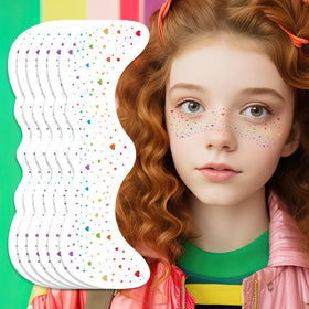 Ovasorve front packaging showing 8 sheets of rainbow heart freckle stickers and product info