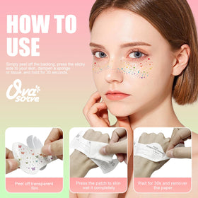 Ovasorve sheet held by hand to show sticker size for precise placement and layering