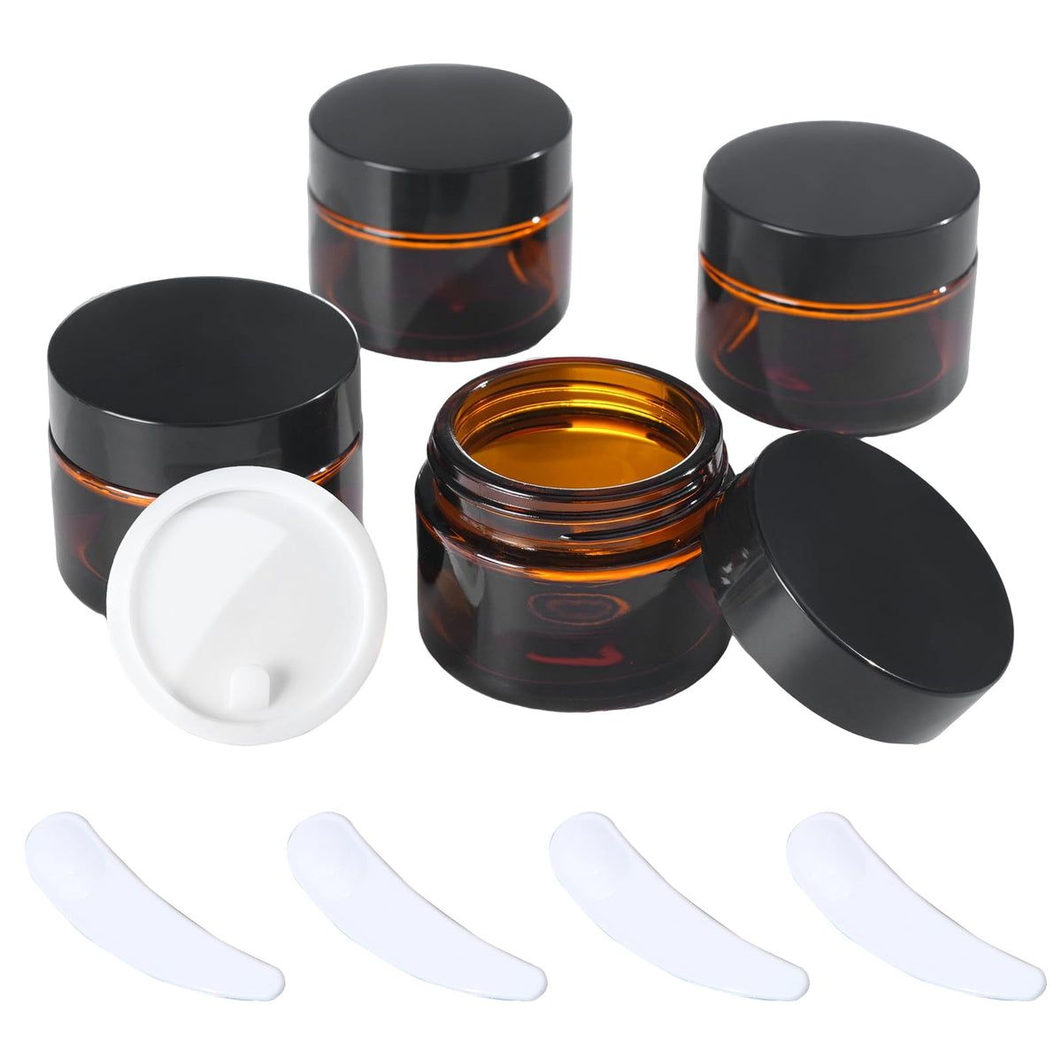 Over News amber jar front view showing compact travel-friendly design and durability
