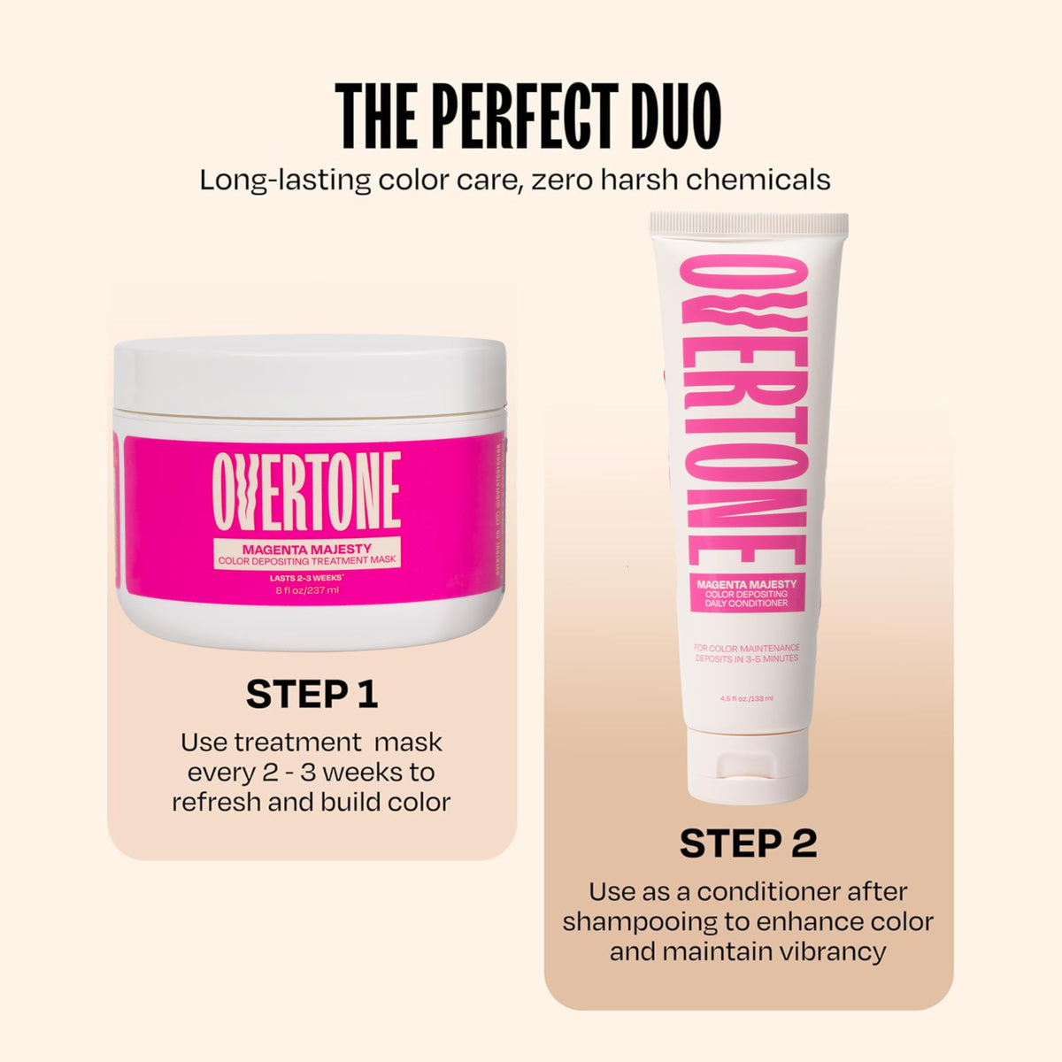 oVertone application demonstration on dry hair for even color deposit