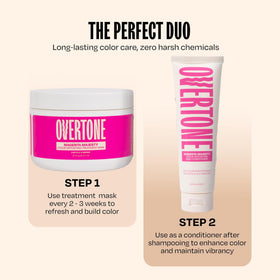 oVertone application demonstration on dry hair for even color deposit