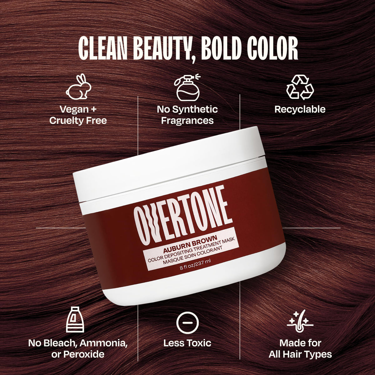 oVertone being applied to dry hair demonstrating easy at-home color benefit