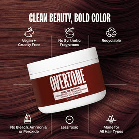 oVertone being applied to dry hair demonstrating easy at-home color benefit