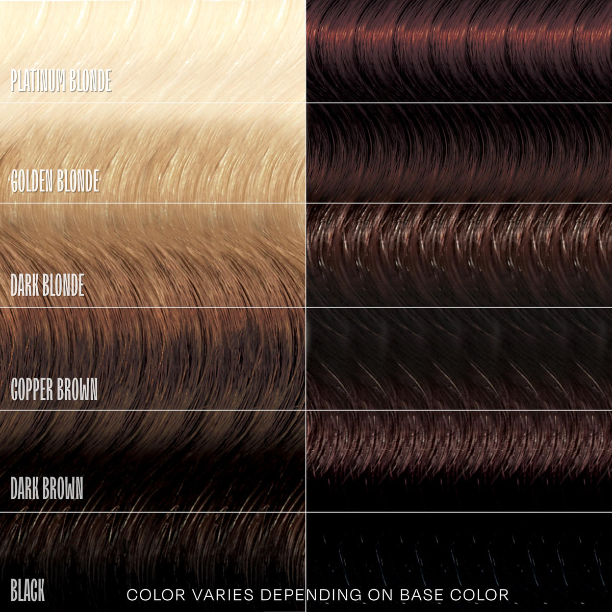 oVertone before and after hair photos showing visible auburn brown result
