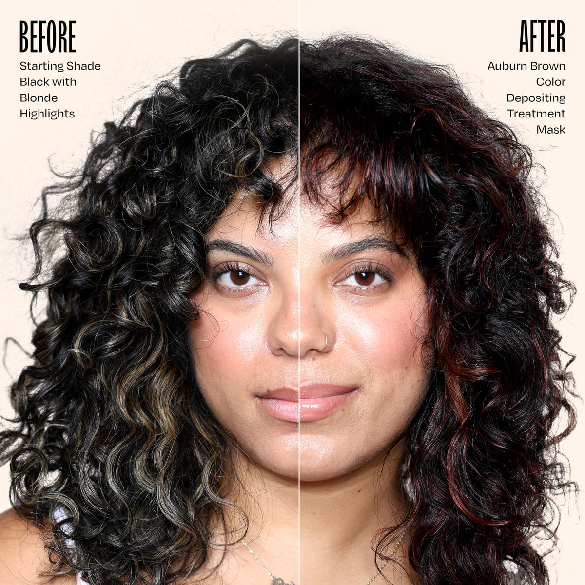 oVertone on straight hair close-up showing glossy shine and smooth finish