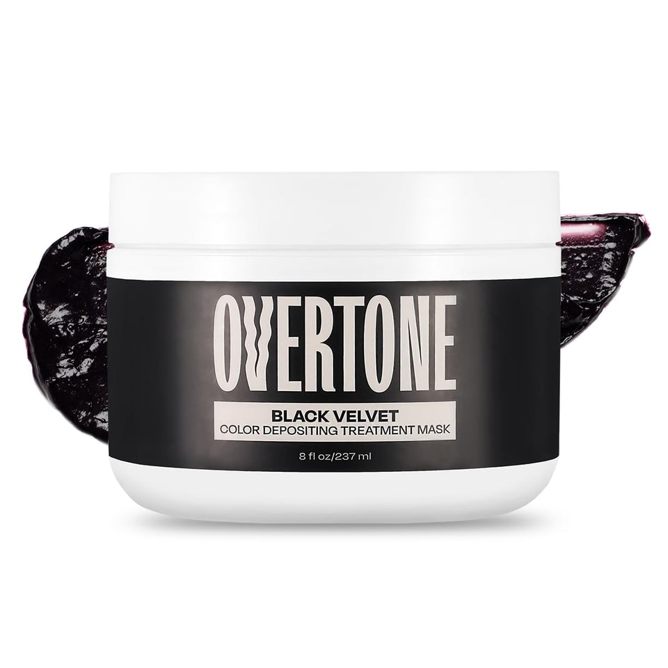 oVertone front jar showing Black Velvet label and easy application benefit