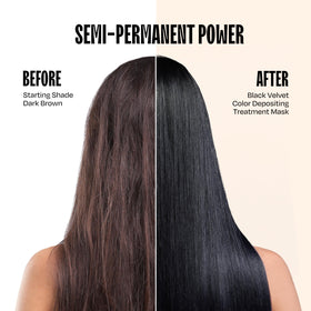 oVertone jar open showing dark conditioner texture for smooth color delivery