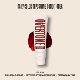 oVertone before and after hair photos showing enhanced cherry tone