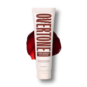 oVertone bottle front label showing cherry chestnut shade and benefits