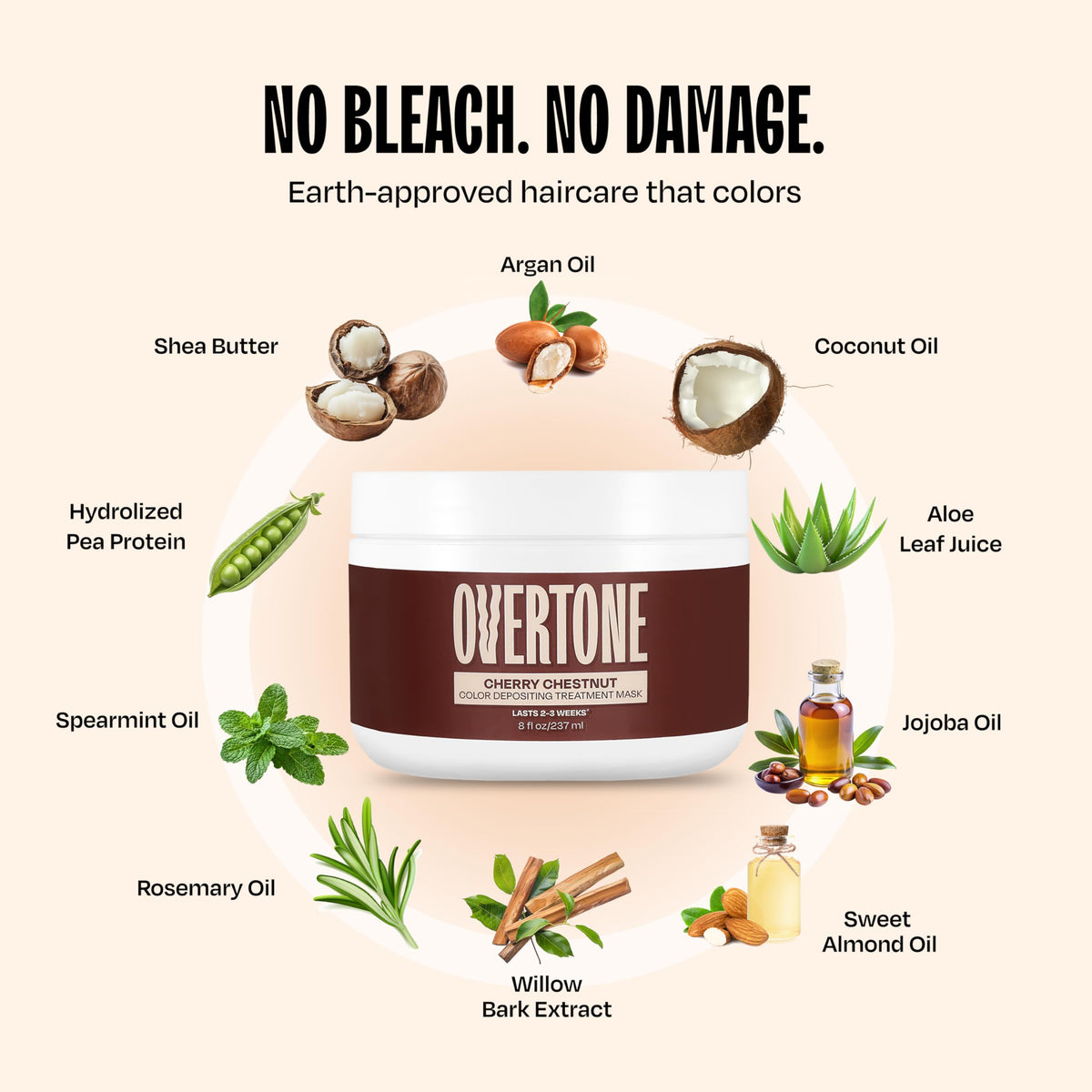 oVertone product in hand showing 8 oz scale for accurate size perception