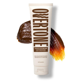 oVertone front packaging showing chocolate brown color and product benefit