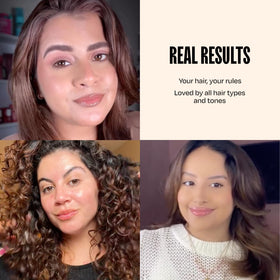 oVertone on curly hair in lifestyle setting showing color definition and frizz control benefits