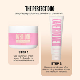 oVertone pink pigment visible on bleached hair ends for clear pastel payoff