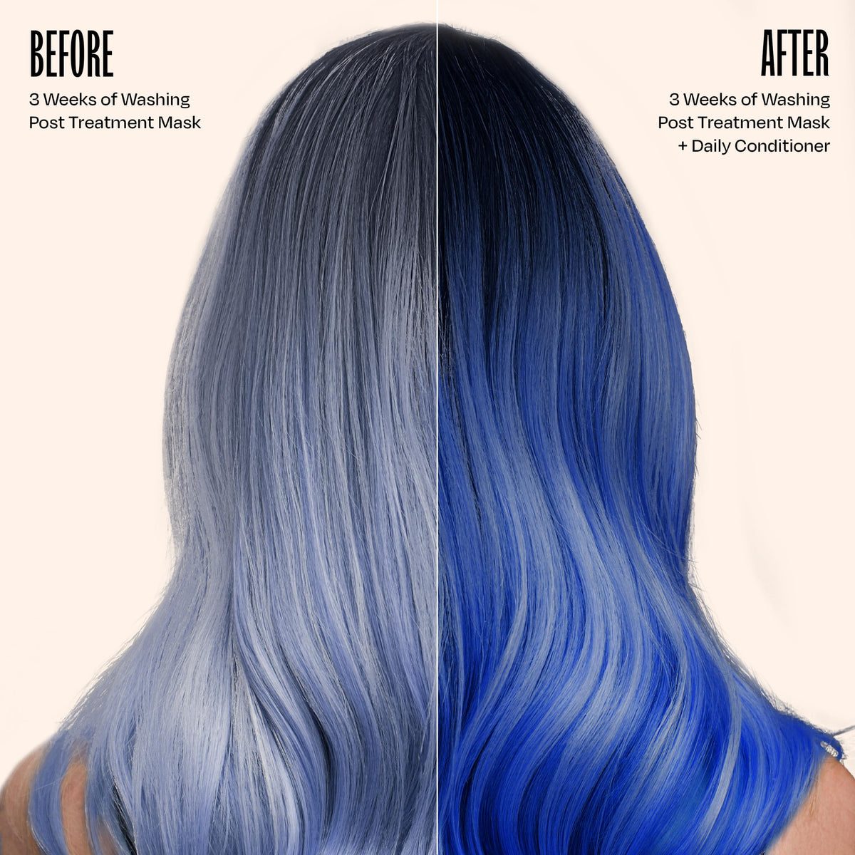 oVertone conditioner being applied in shower, shows simple in-shower color routine