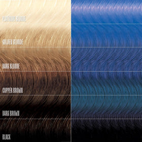 oVertone applying Cosmic Cobalt to dry hair demonstrating easy damage-free color deposition