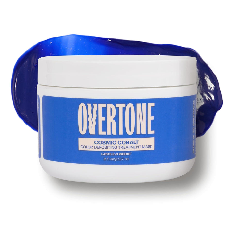 oVertone front packaging showing Cosmic Cobalt jar and label with vibrant benefit