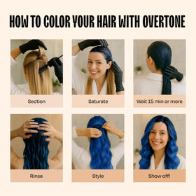 oVertone rinse and shine detail showing glossy finished strands and healthy-looking benefit