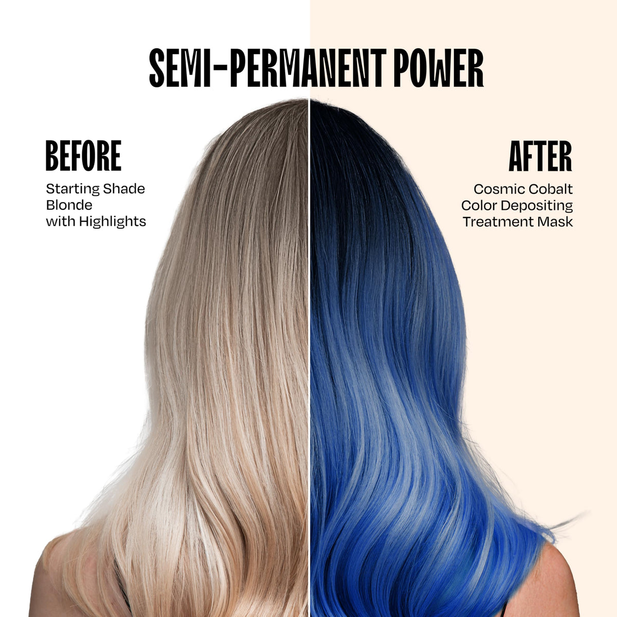 oVertone texture close-up of Cosmic Cobalt conditioner showing creamy pigment and moisture