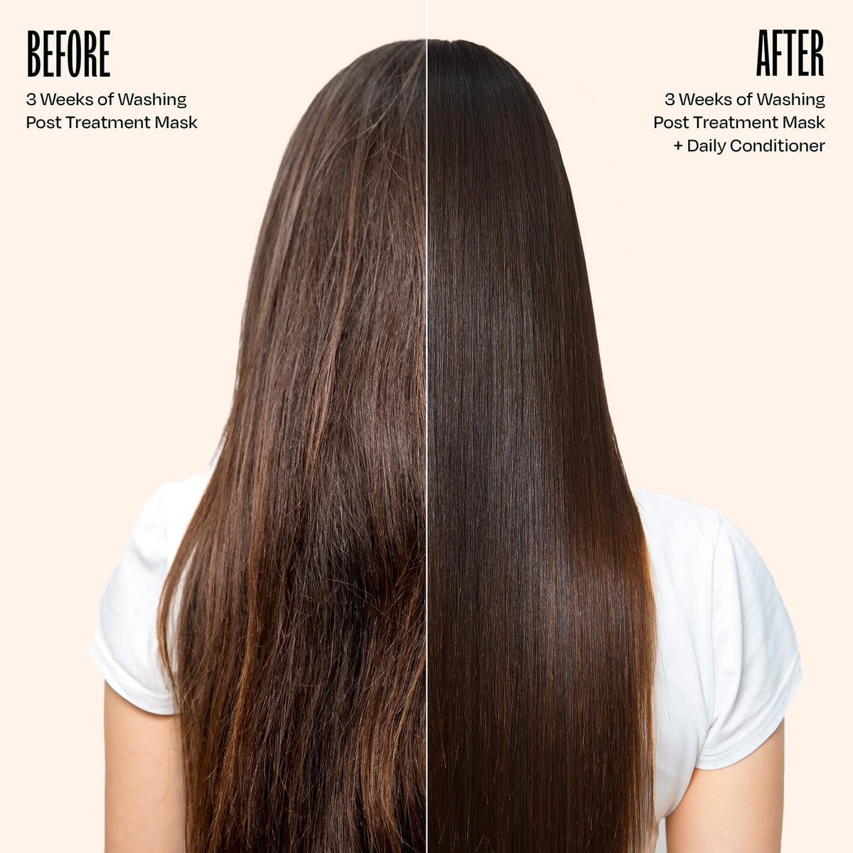 oVertone being applied in shower to refresh brown color quickly