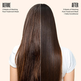 oVertone being applied in shower to refresh brown color quickly