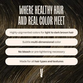oVertone before and after hair photos showing refreshed brown tone