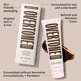 oVertone cream on fingers demonstrating easy application and slip