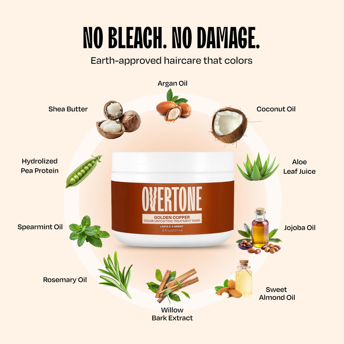 oVertone hands wearing gloves applying conditioner showing stain-prevention tip