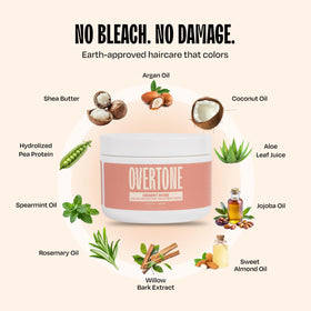 oVertone ingredients close-up shea butter and coconut oil for added nourishment