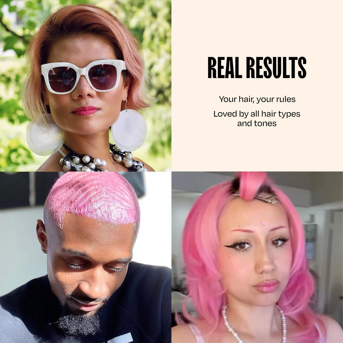oVertone in a bright bathroom setting showing at-home salon-style results