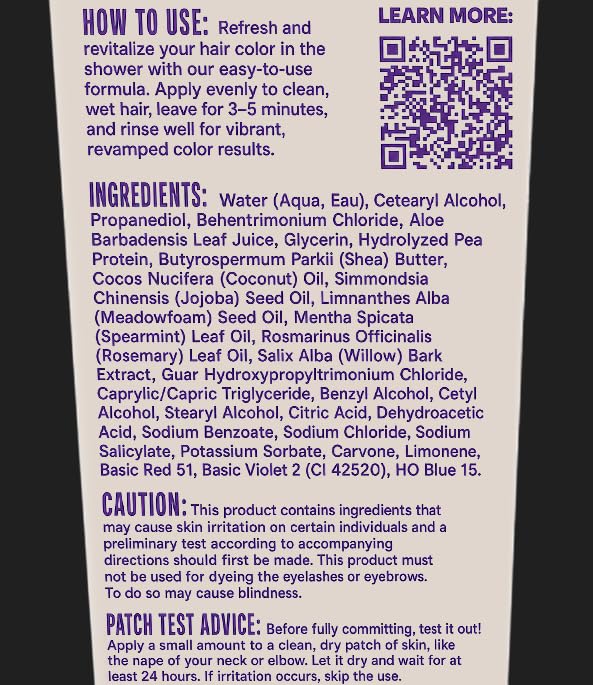 oVertone Royal Plum applied in shower demonstrating quick conditioning benefit