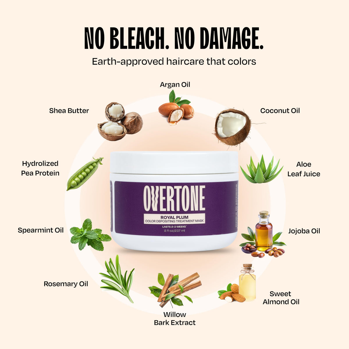 oVertone on curly hair after use, displays improved moisture and vibrant color