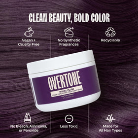 oVertone product label showing nourishing ingredients and clean formulation benefits