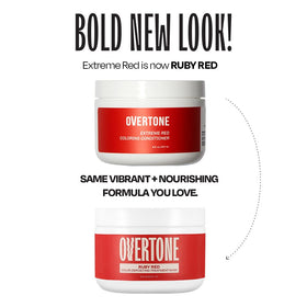 oVertone applying Ruby Red to dry hair for even color coverage
