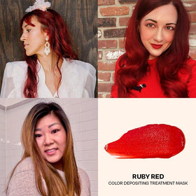 oVertone on curly hair showing ruby shine and improved manageability