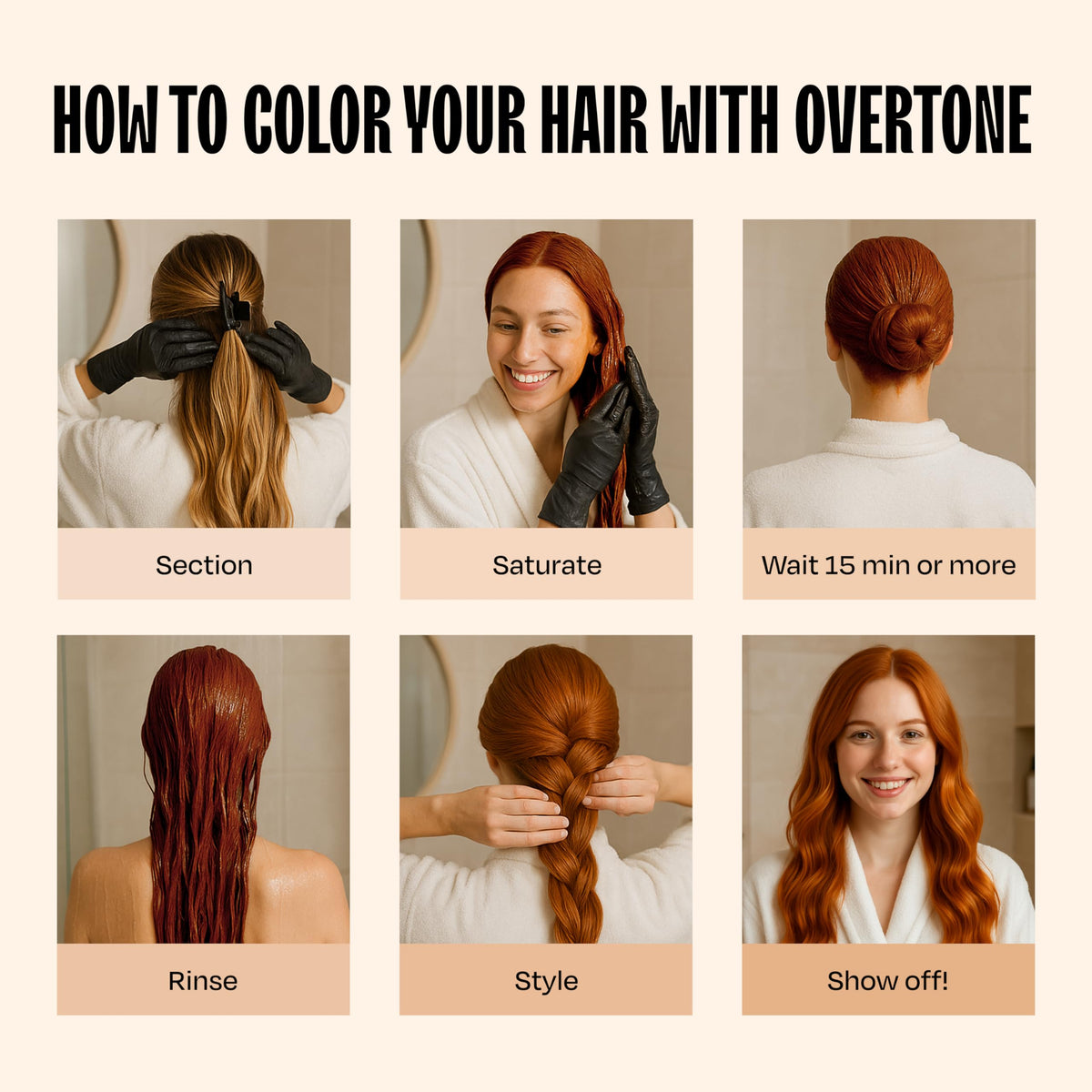 oVertone shine and tone detail shot showing glossy, healthy-looking hair