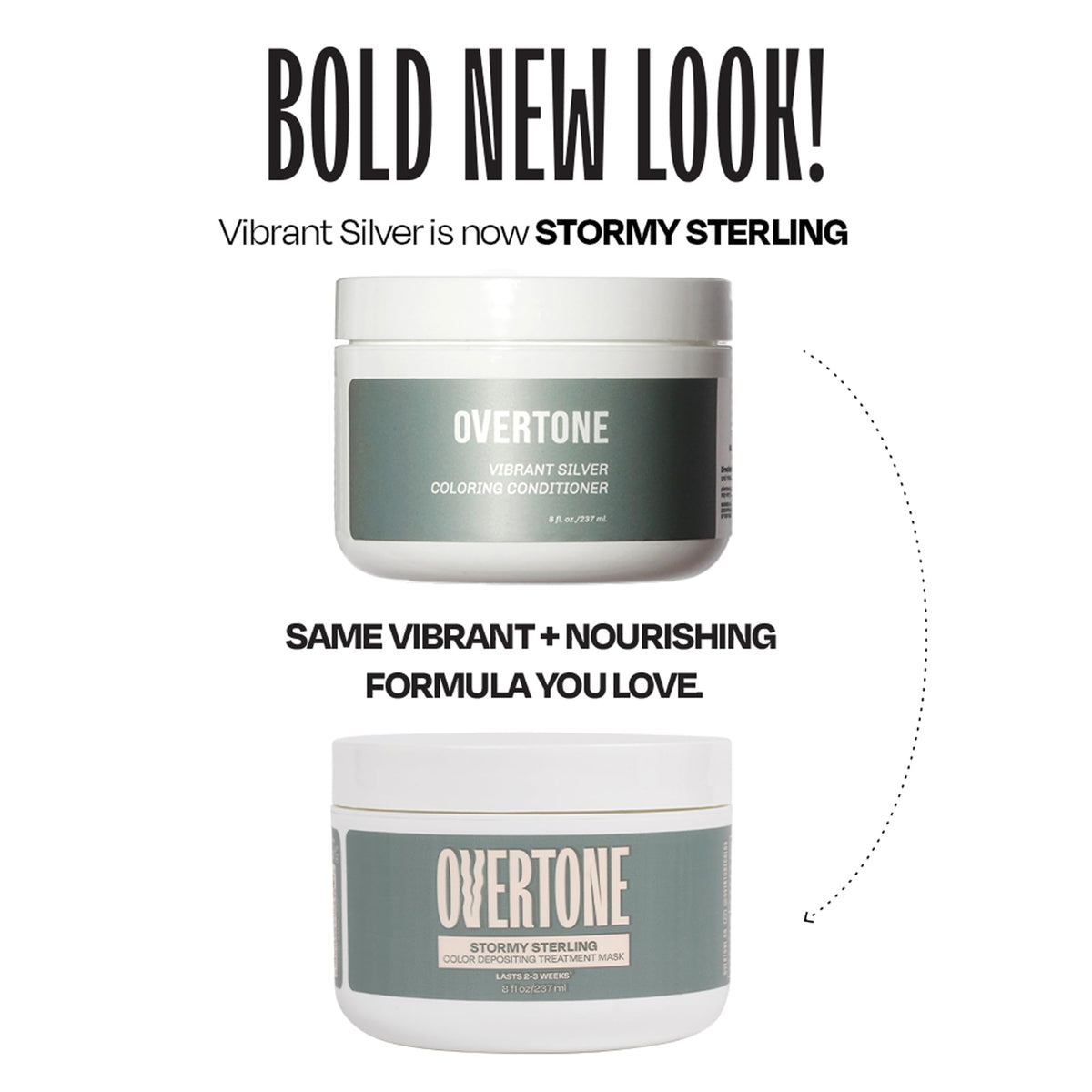 oVertone applying Stormy Sterling onto dry hair demonstrating easy at-home use