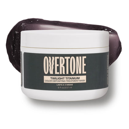 oVertone product front packaging showing Twilight Titanium and benefits