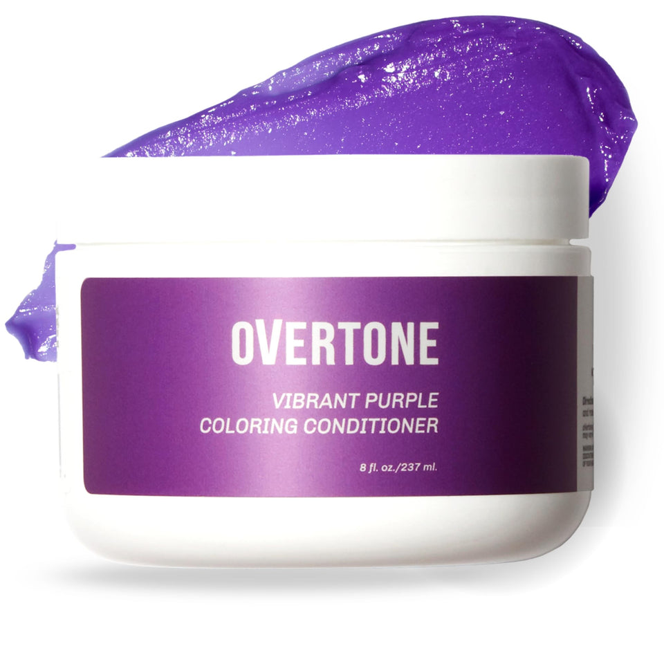 oVertone jar front packaging showing vibrant purple and benefits