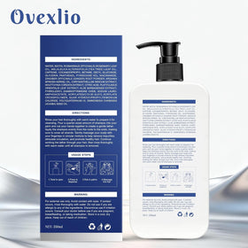 OVEXLIO bottle on shower shelf showing daily routine convenience