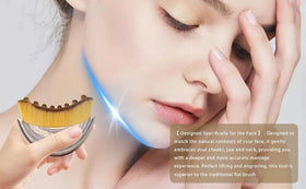 OVQ packaging and dual brushes showing two-piece set for routine versatility