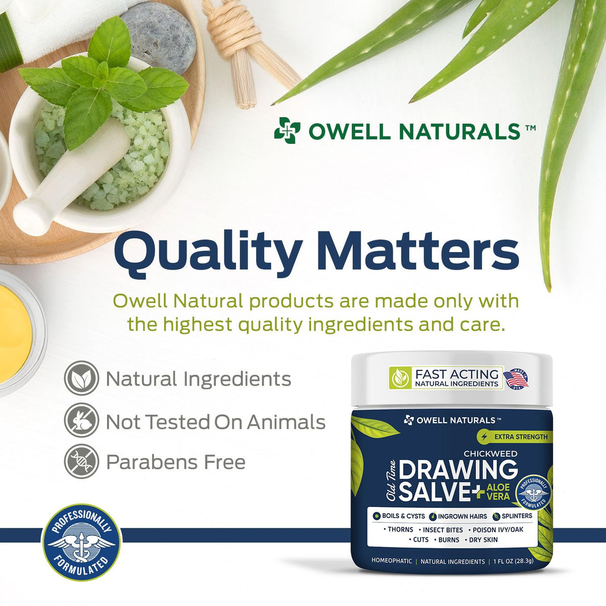 Owell Naturals in a first-aid kit on a hiking pack illustrating portable skin care