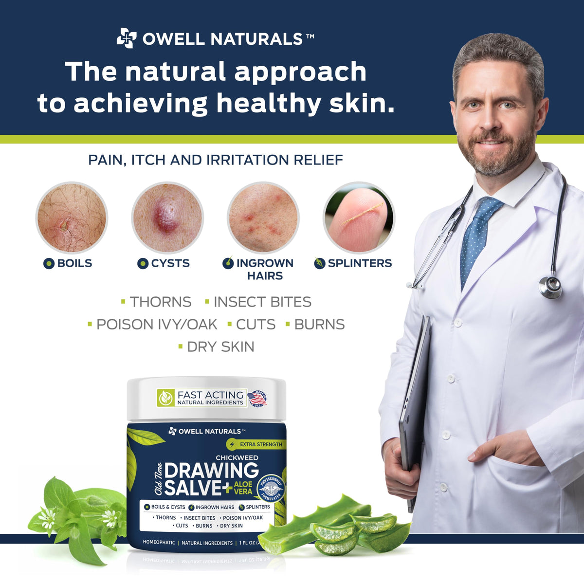 Owell Naturals close-up of salve texture highlighting creamy, spreadable consistency