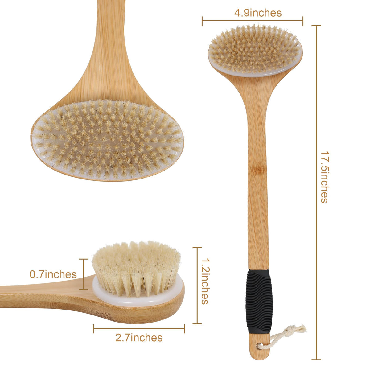 OWIIZI curved bamboo handle detail providing secure ergonomic grip