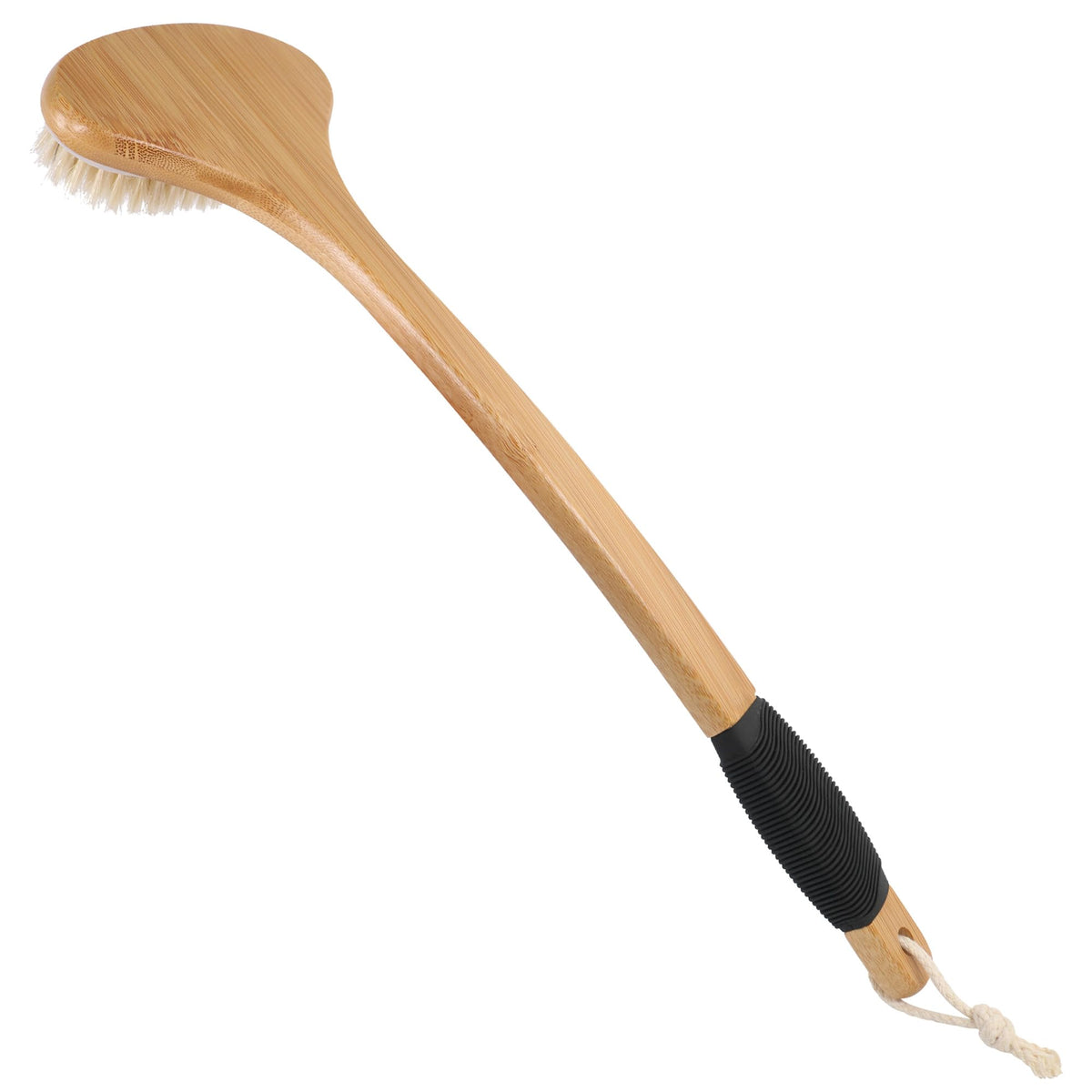 OWIIZI front view of back scrub brush showing wide head for efficient coverage