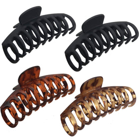 OWIIZI front view of leopard jumbo clips shows fashionable secure hold
