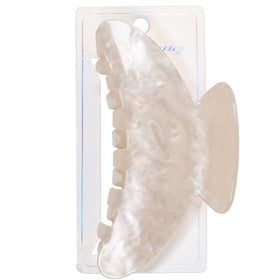 OWIIZI front view of white marble hair clip showing sleek design and strong hold