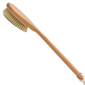 OWIIZI front view of brush showing head and long handle for full-body reach