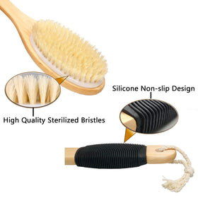 OWIIZI curved long wooden handle demonstrating extended reach advantage