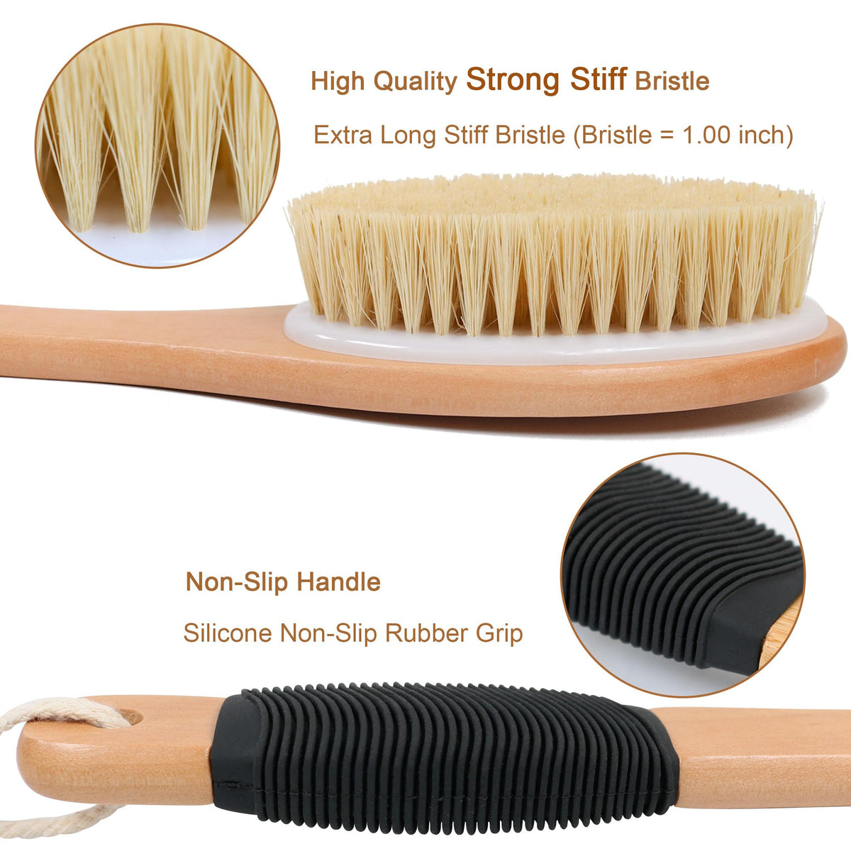 OWIIZI close-up of natural sisal bristles highlighting firm exfoliation