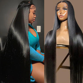 OWNROSE front view of 30 inch straight wig showing natural fall and fullness